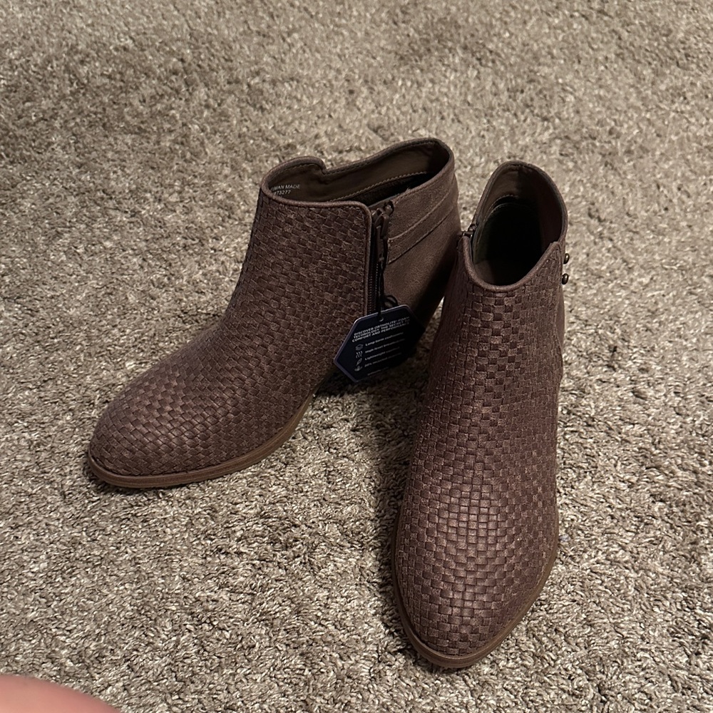 Women’s Brown Woven Ankle Booties